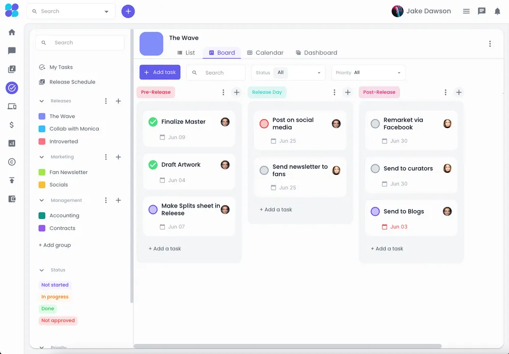 Releese Dashboard